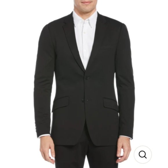 Perry Ellis KNIT SUIT BLACK JACKET 38 Short Brand-new
